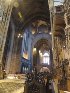 interior of the vast Liverpool Cathedral. Amazing reverb time for music.
