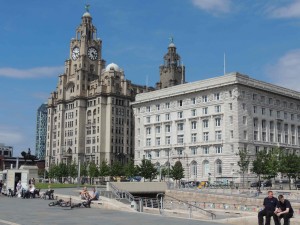 Iconic buildings: The Liver Building on the left and the  Cunard Building on the right