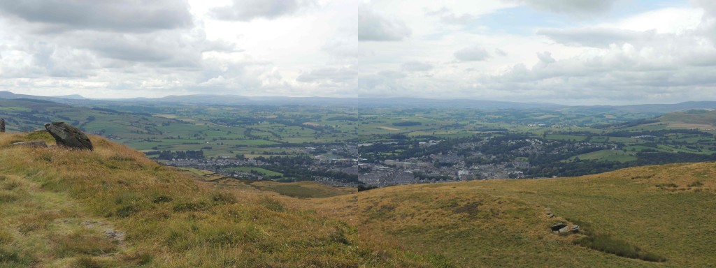 (sort of merged) view of Skipton from the ridge