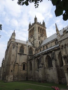 Selby Abbey. The bells are in the central crossing tower.