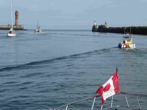 the harbour exit as we enter the North Sea